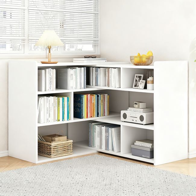 Βιβλιοθήκη πολλαπλών διαστάσεων "MULTI" απο MDF σε χρώμα άσπρο 80/150x24x90