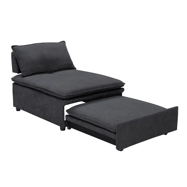 Πολυθρόνα-κρεβάτι "FRANNIE" από ύφασμα σε χρώμα σκούρο γκρι 94x114x45/94x194x45