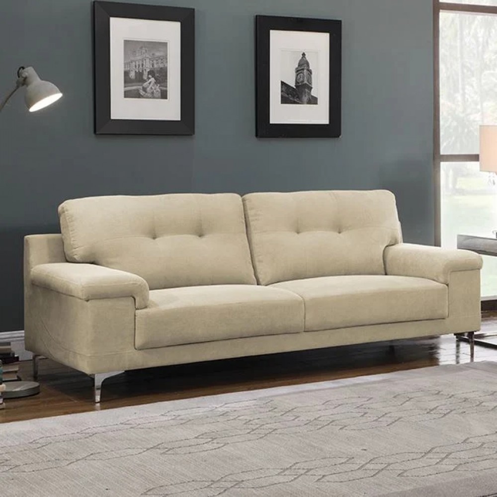 Καναπές σαλονιού "ΝΟΤΕ" από ύφασμα σε χρώμα μπεζ 211x89x85