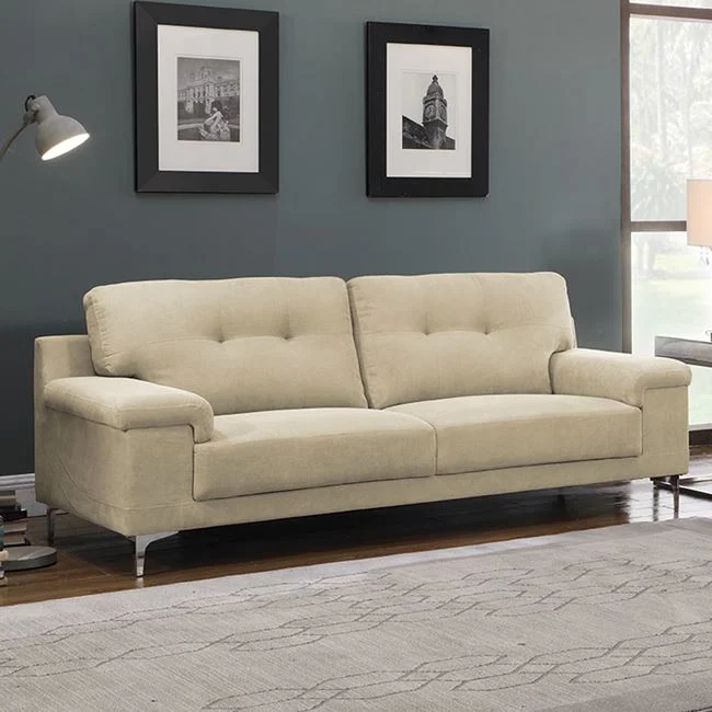 Καναπές σαλονιού "ΝΟΤΕ" από ύφασμα σε χρώμα μπεζ 211x89x85