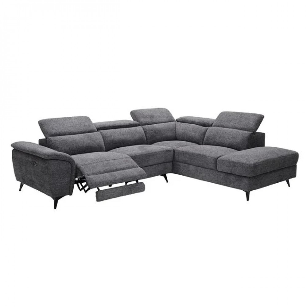 Καναπές-relax αριστερή γωνία από ύφασμα σε χρώμα γκρι 284x224x76