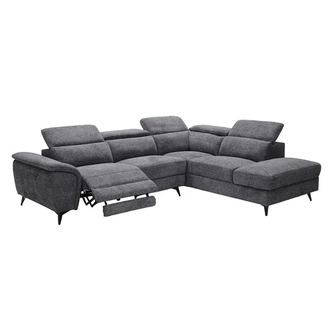 Καναπές-relax αριστερή γωνία από ύφασμα σε χρώμα γκρι 284x224x76