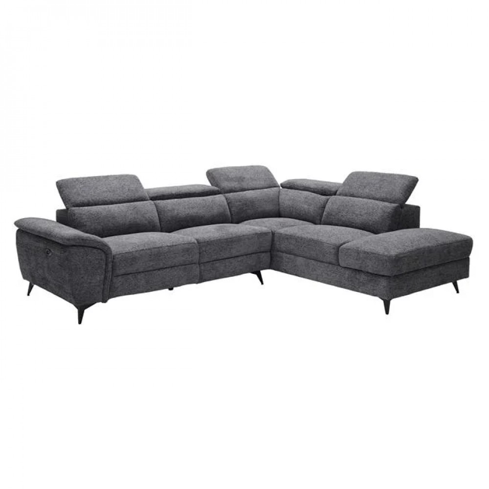 Καναπές-relax αριστερή γωνία από ύφασμα σε χρώμα γκρι 284x224x76