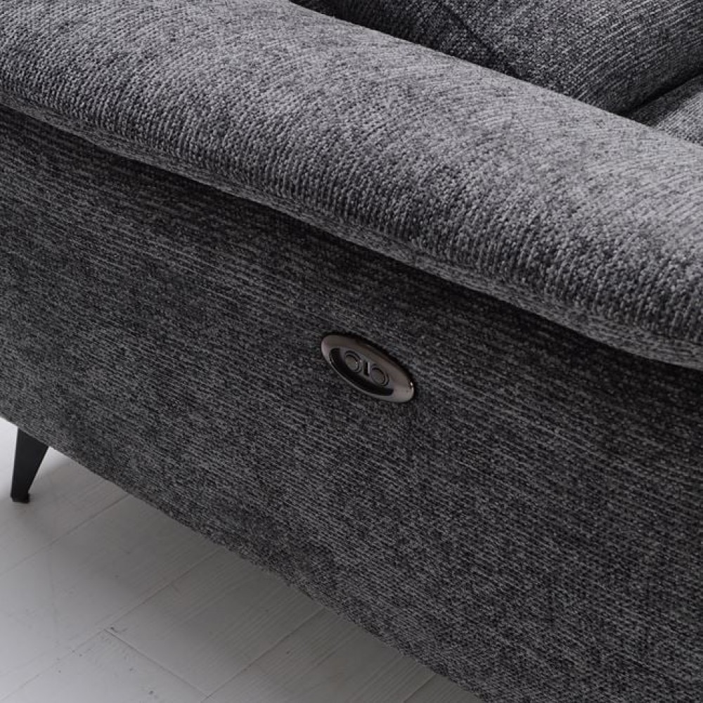 Καναπές-relax αριστερή γωνία από ύφασμα σε χρώμα γκρι 284x224x76
