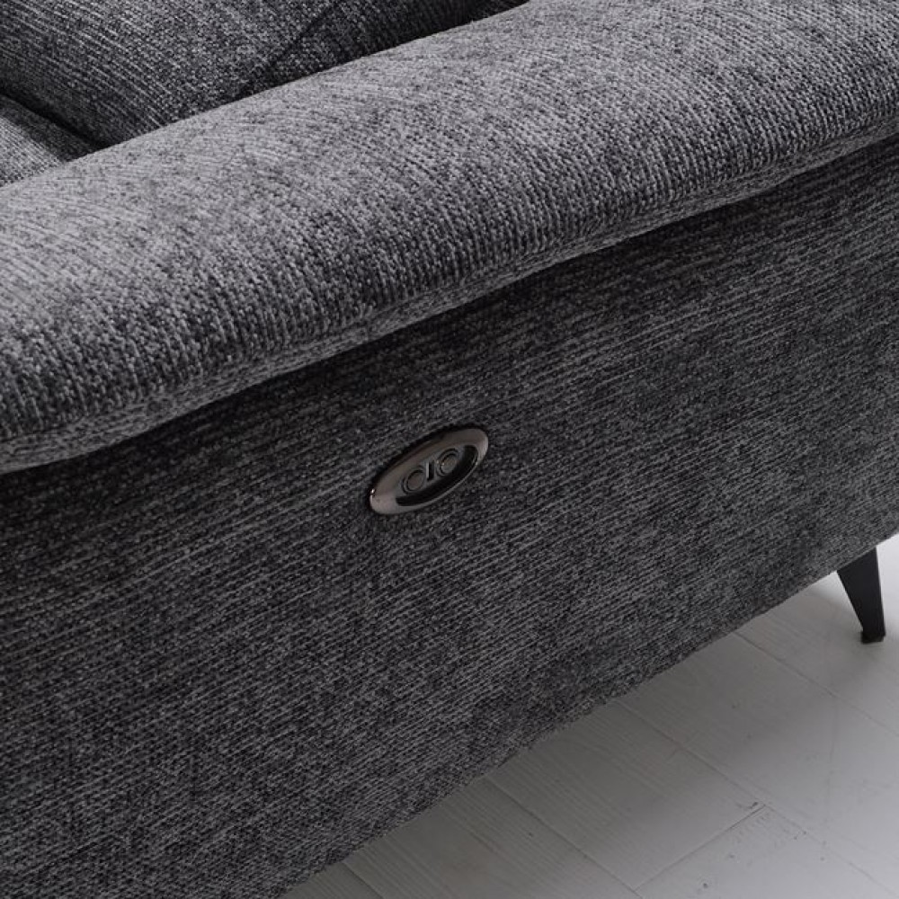 Καναπές-relax  δεξία γωνία "ROMEO" από ύφασμα σε χρώμα γκρι 284x224x76