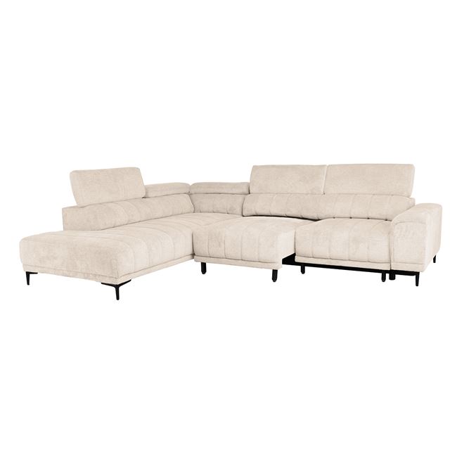 Καναπές δεξιά γωνία "MASSIMO"  από ύφασμα σε χρώμα μπεζ 289x229x107