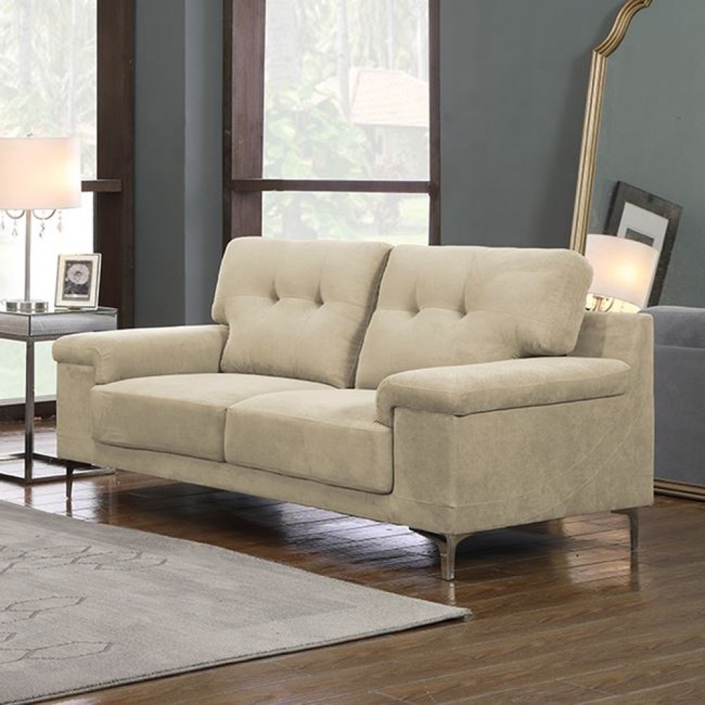 Καναπές διθέσιος "ΝΟΤΕ" από ύφασμα σε χρώμα μπεζ 171x89x85