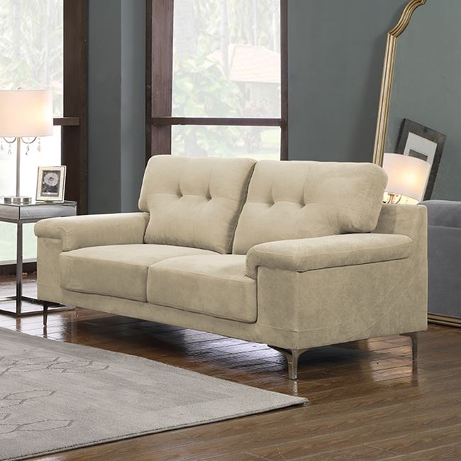 Καναπές διθέσιος "ΝΟΤΕ" από ύφασμα σε χρώμα μπεζ 171x89x85