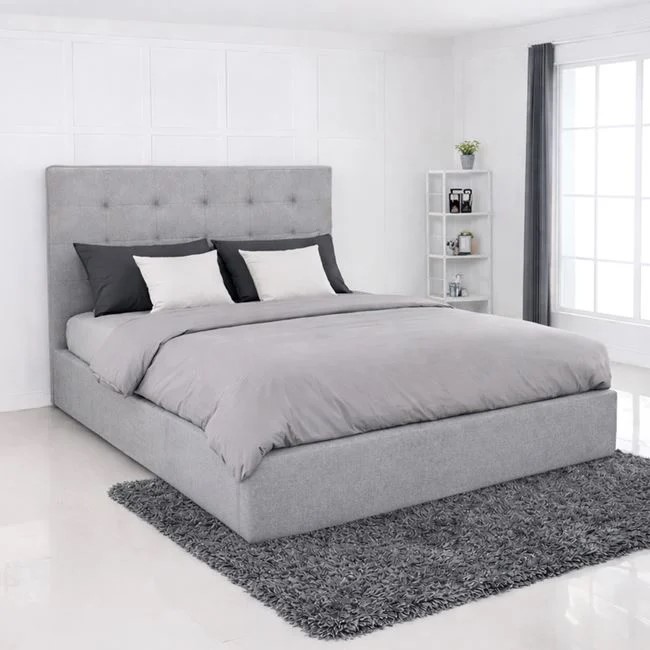 Κρεβάτι διπλό "DOLCE" απο ύφασμα σε χρώμα γκρι 160x200