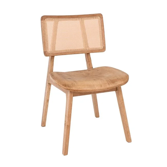 Καρέκλα τραπεζαρίας "LORIAN" απο ξυλο/ψάθα σε φυσικό χρώμα 49x58x82