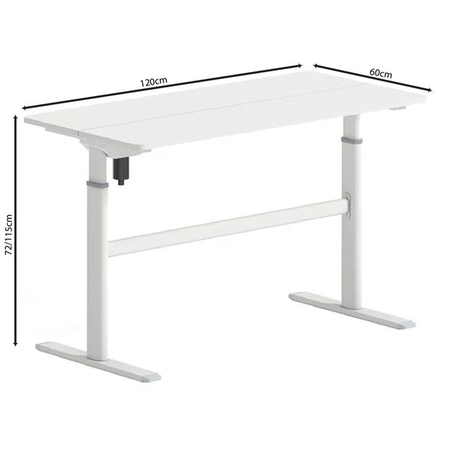 Γραφείο Η/Υ "LEVEL" απο MDF/μέταλλο σε χρώμα λευκό 120x60x72/115