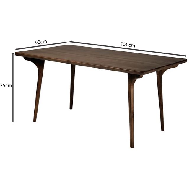 Τραπέζι τραπεζαρίας "AVERY" από μασίφ ξύλο σε καρυδί χρώμα 150x90x75