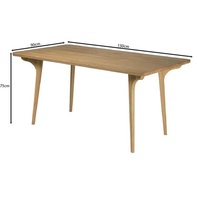 Τραπέζι τραπεζαρίας "AVERY" από μασίφ ξύλο σε φυσικό χρώμα 150x90x75