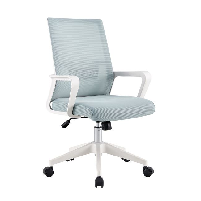 Πολυθρόνα γραφείου "BF2965" απο mesh ύφασμα/PP σε χρώμα γκρι-μπλε/λευκό 63x58x97/107