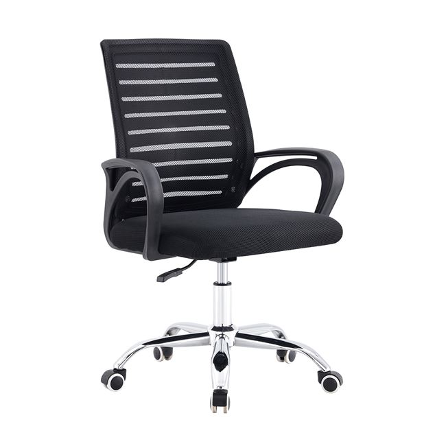 Πολυθρόνα γραφείου "BF2140" από ύφασμα mesh σε μαύρο χρώμα 63x58x89/99