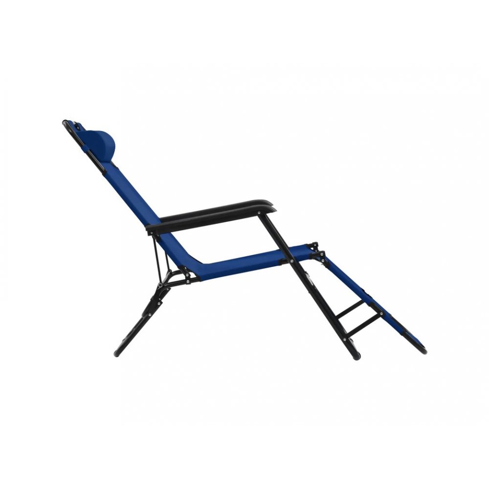 Ξαπλώστρα-καρέκλα μεταλλική σε μπλε χρώμα 163x60x80