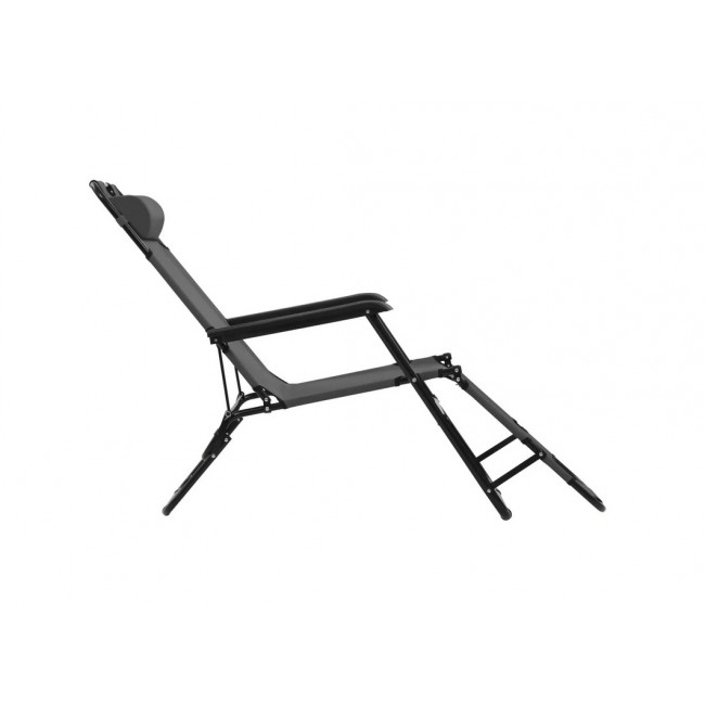 Ξαπλώστρα-καρέκλα μεταλλική σε γκρι χρώμα 163x60x80