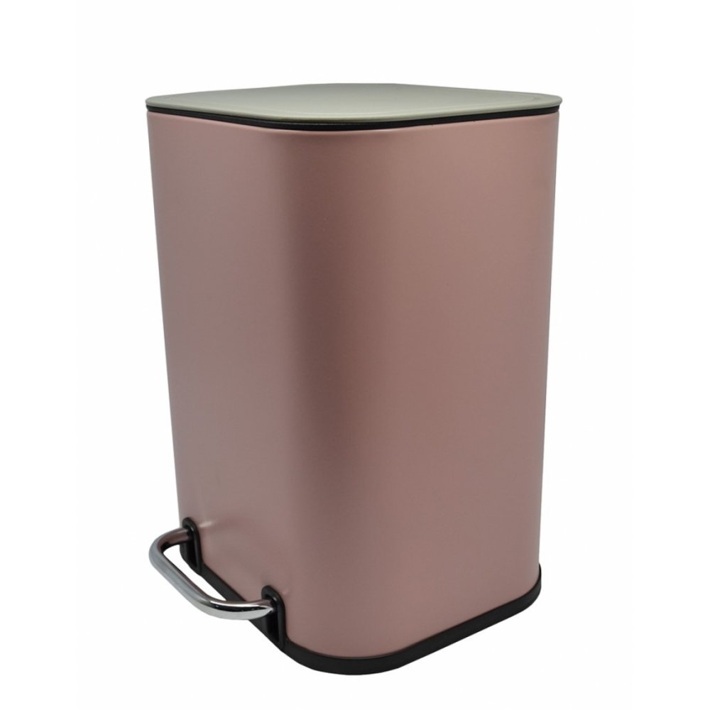 Κάδος πεντάλ ανοξείδωτος σε ροζ ματ χρώμα 21.5x22.8x29