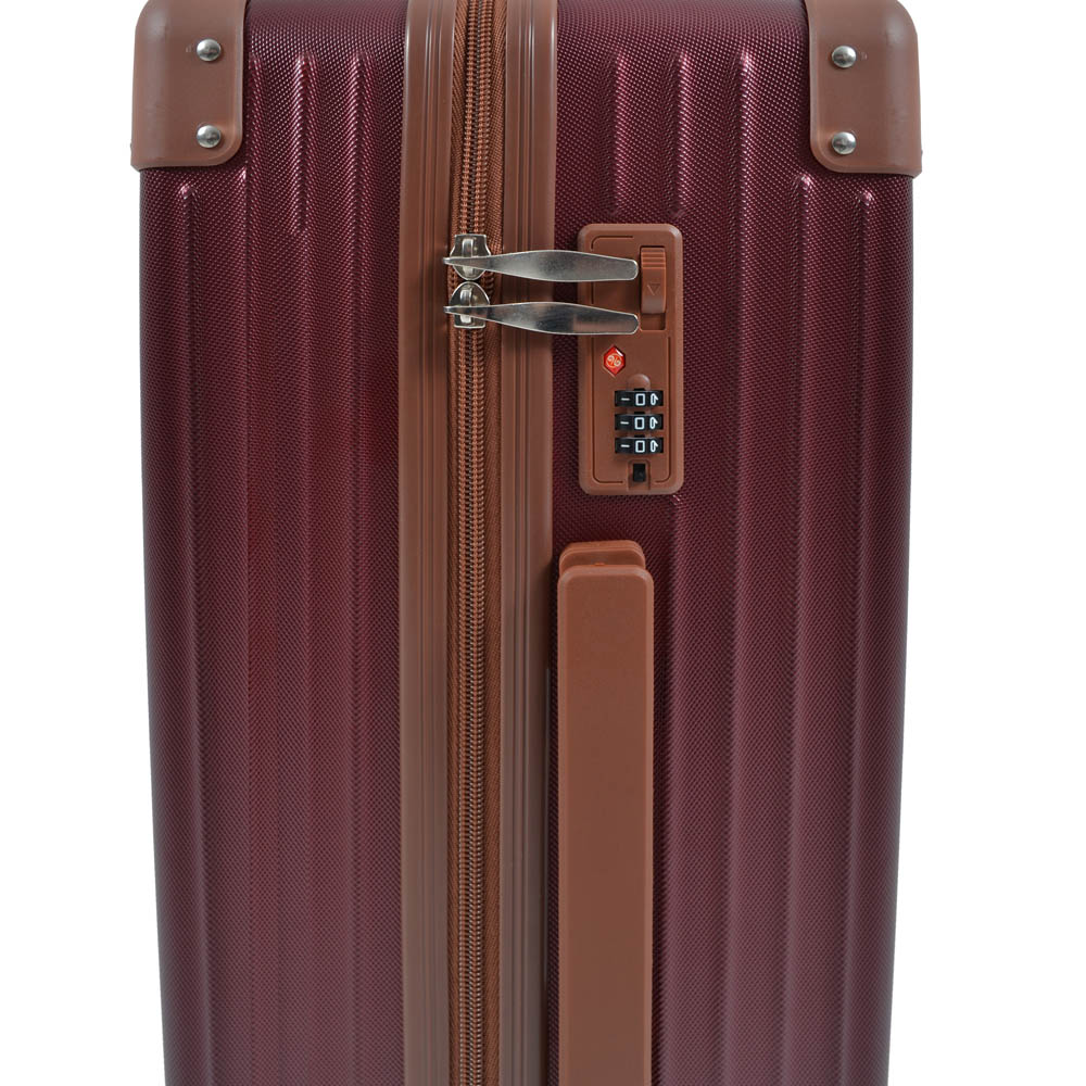 Βαλίτσα καμπίνας τρόλεϊ με κλειδαριά σε χρώμα μπορντό 21,5x34x50