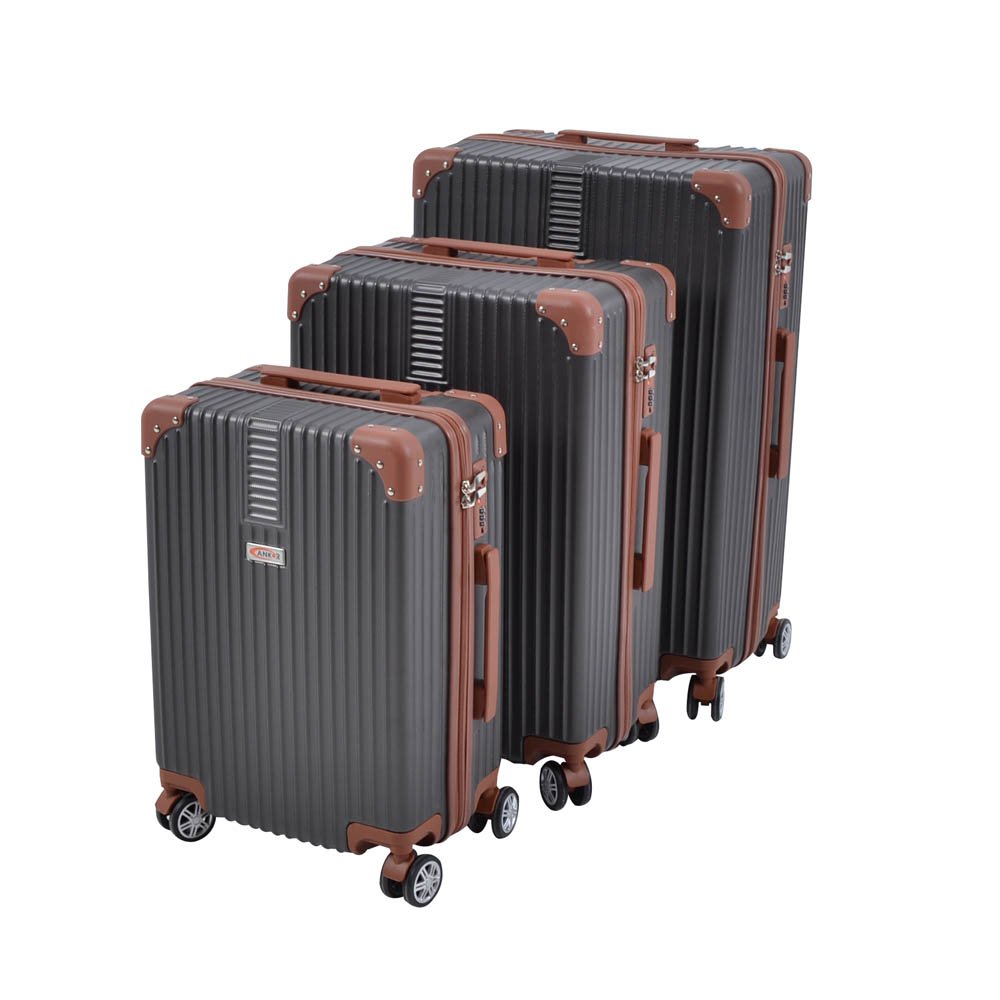 Σετ βαλίτσες 3 τεμαχίων τρόλεϊ σε χρώμα ανθρακί 28,50x46x70