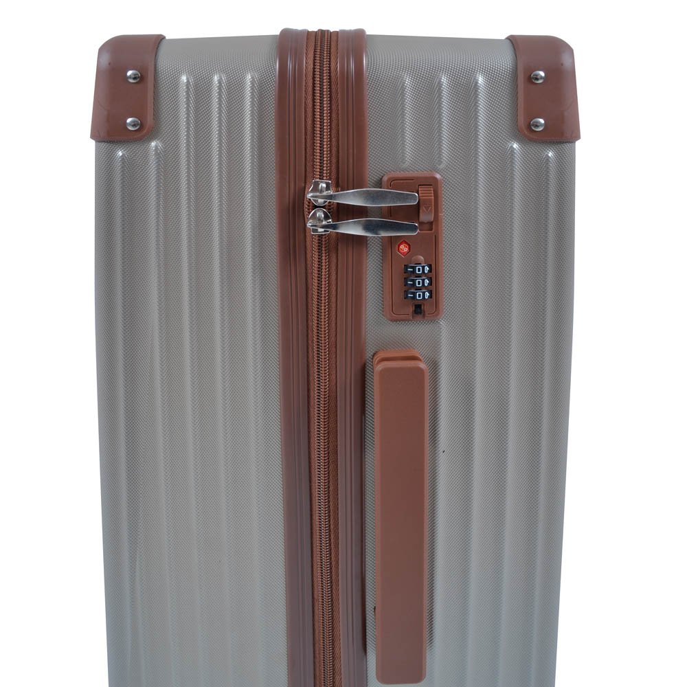 Σετ βαλίτσες 3 τεμαχίων τρόλεϊ σε χρώμα σαμπανιζέ 28.50x46x70