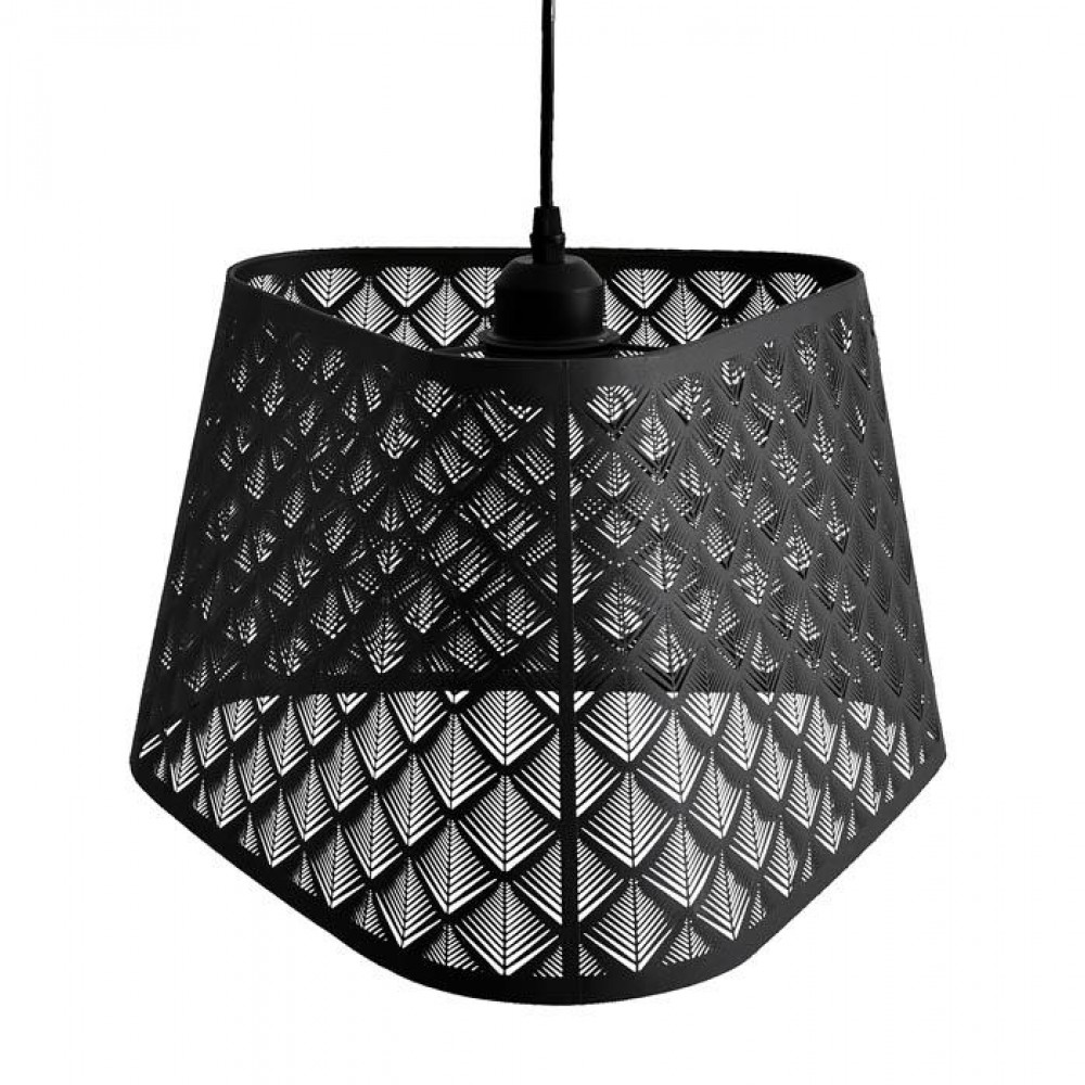 Φωτιστικό οροφής μονόφωτο από μέταλλο σε μαύρο χρώμα Ε27 Φ35x35x108