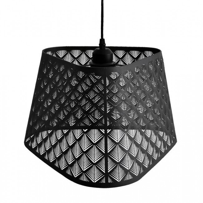 Φωτιστικό οροφής μονόφωτο από μέταλλο σε μαύρο χρώμα Ε27 Φ35x35x108