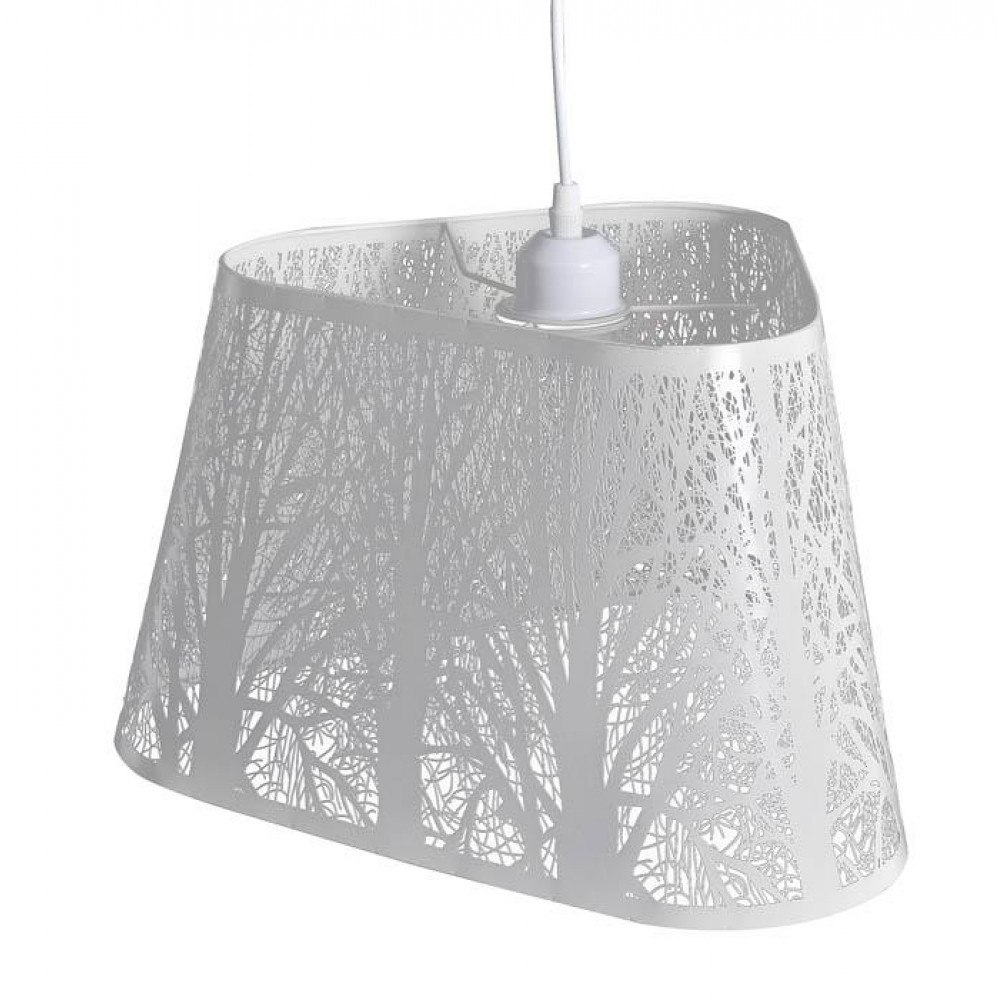 Φωτιστικό οροφής μονόφωτο από μέταλλο σε άσπρο χρώμα Ε27 35x35x108