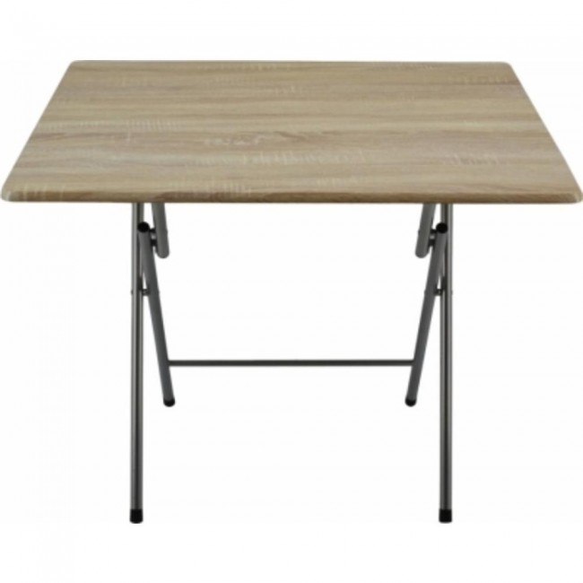 Τραπέζι πτυσσόμενο μεταλλικό σε χρώμα οξιάς 70x70x71