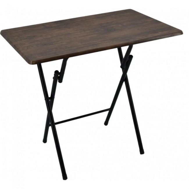 Τραπέζι πτυσσόμενο μεταλλικό σε χρώμα σκούρο καφέ 90x70x70