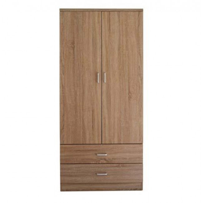 Ντουλάπα δίφυλλη σε χρώμα καφέ 80x52x190