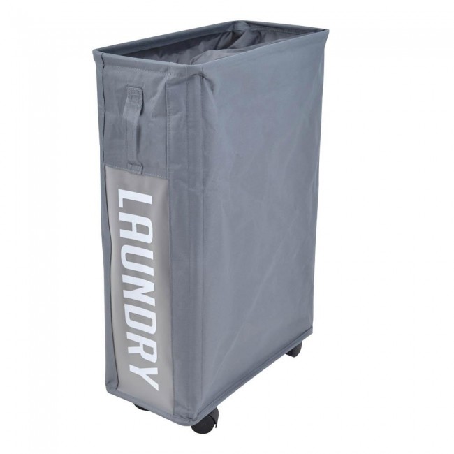 Καλάθι απλύτων από ύφασμα σε γκρι χρώμα 19x40x60