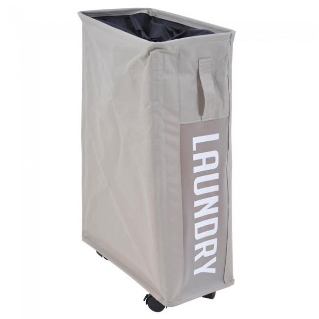 Καλάθι απλύτων από ύφασμα σε μπεζ χρώμα 19x40x60