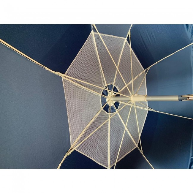 Ομπρέλα θαλάσσης από αλουμίνιο/ύφασμα σε χρώμα εκρού/μπλε Φ225