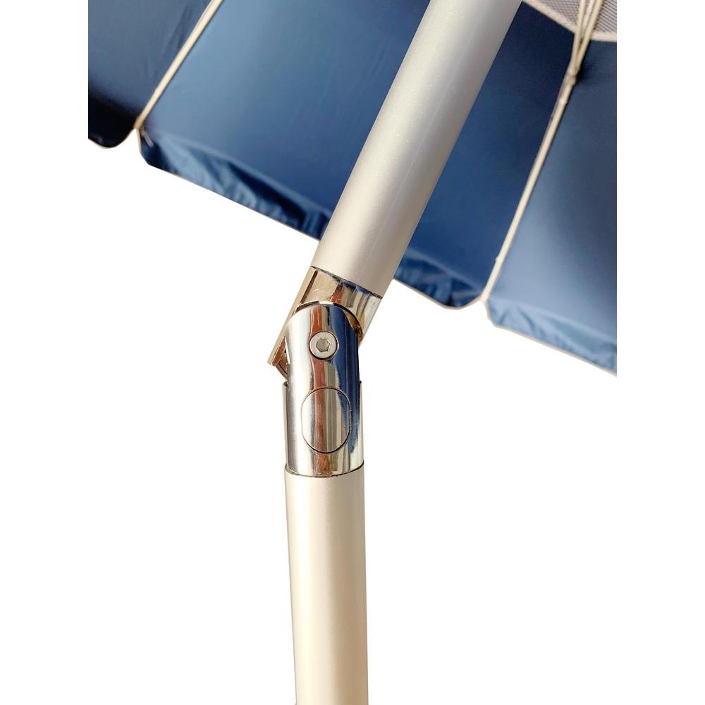 Ομπρέλα θαλάσσης από αλουμίνιο/ύφασμα σε χρώμα εκρού/μπλε Φ225