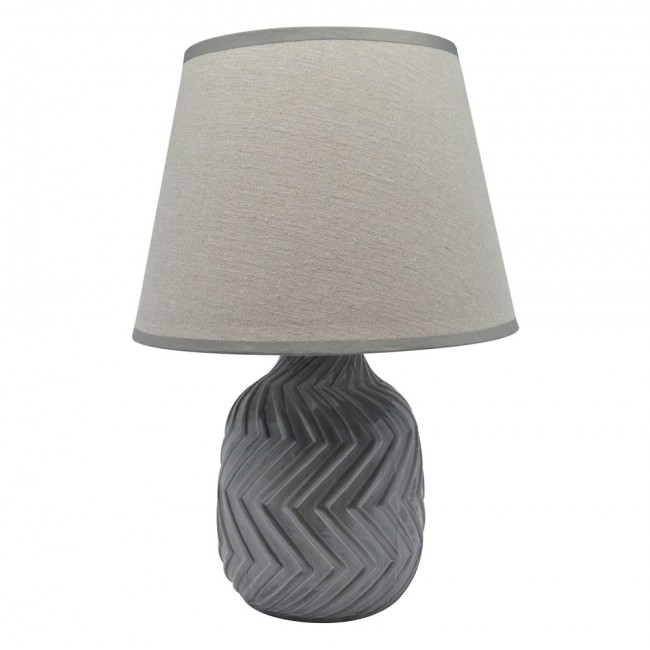 Φωτιστικό επιτραπέζιο κεραμικό σε γκρι χρώμα Ε14 12.5x12.5x32.5
