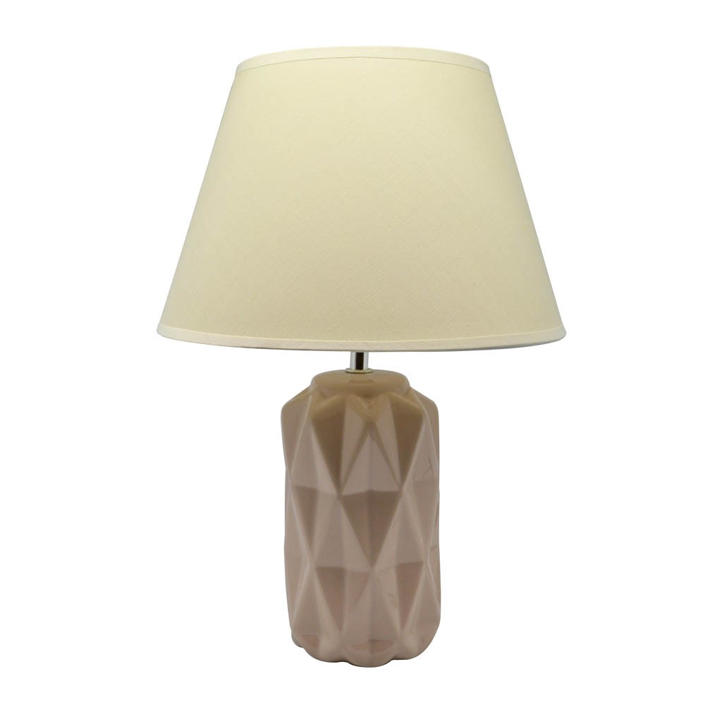 Φωτιστικό επιτραπέζιο κεραμικό σε σομόν χρώμα  Ε14 12x12x40