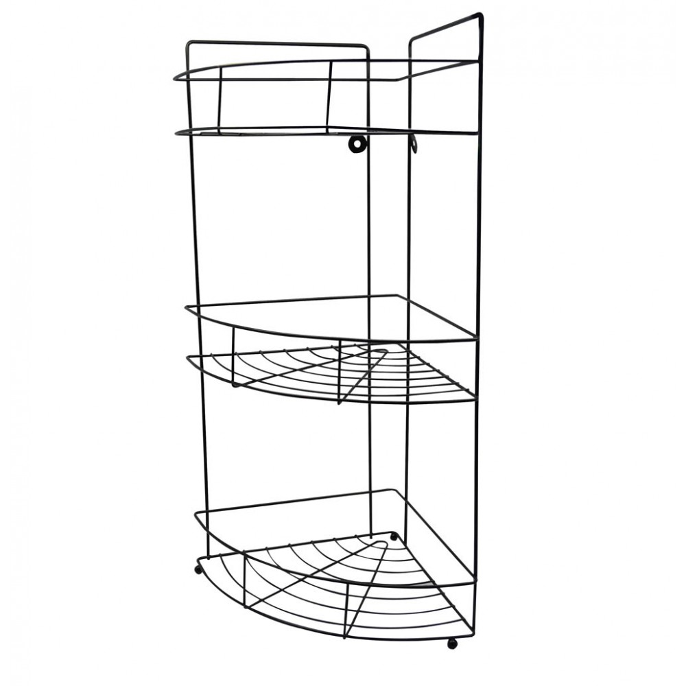 Ράφια μπάνιου από μέταλλο σε μαύρο χρώμα 22x22x52.5