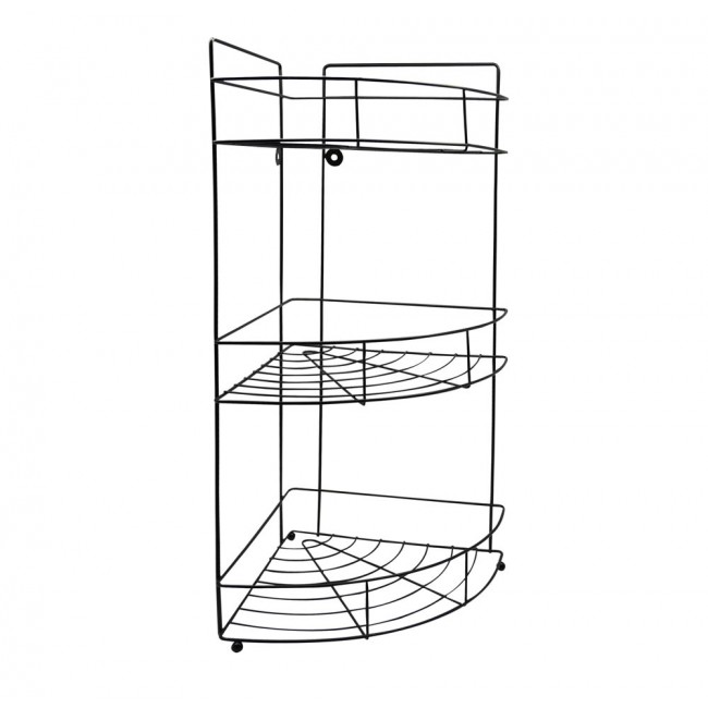 Ράφια μπάνιου από μέταλλο σε μαύρο χρώμα 22x22x52.5