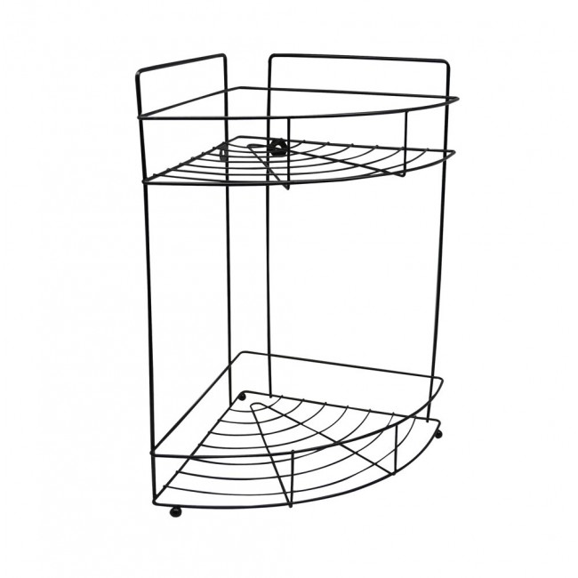 Ράφια μπάνιου από μέταλλο σε μαύρο χρώμα 22x22x38