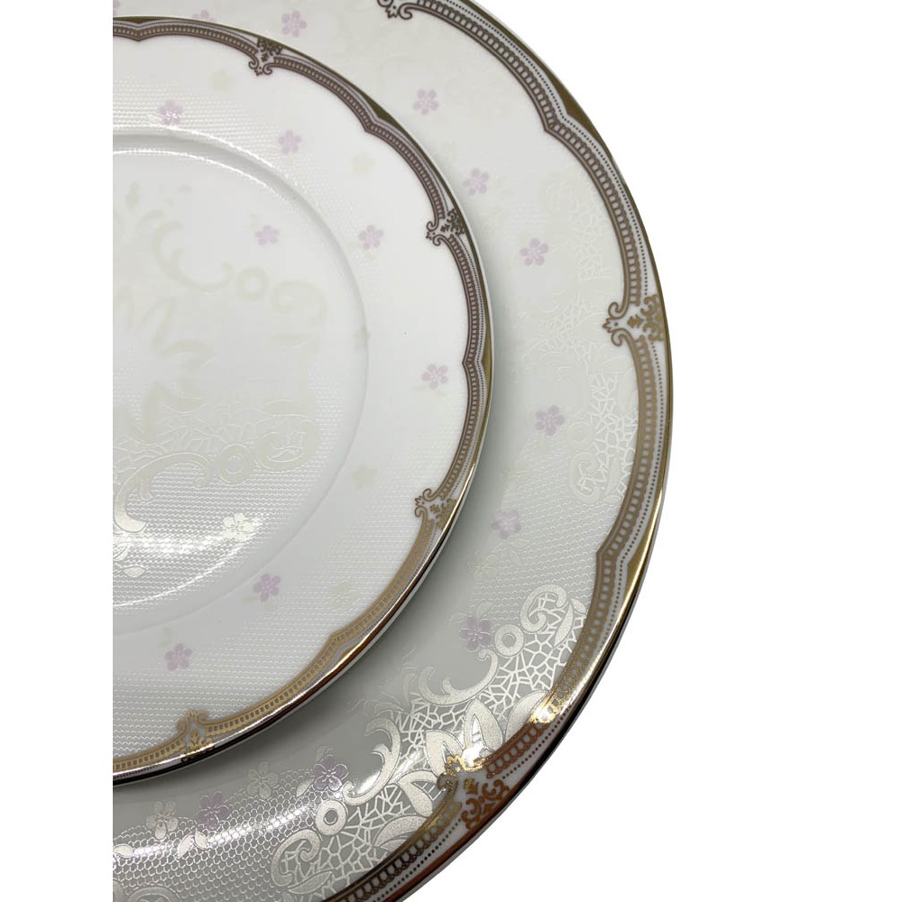 Σετ πιάτα 20τμχ από πορσελάνη σε χρυσό χρώμα