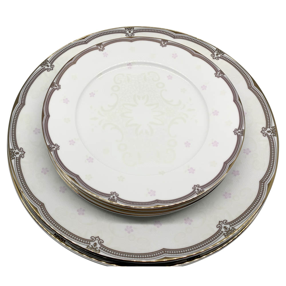 Σετ πιάτα 20τμχ από πορσελάνη σε χρυσό χρώμα