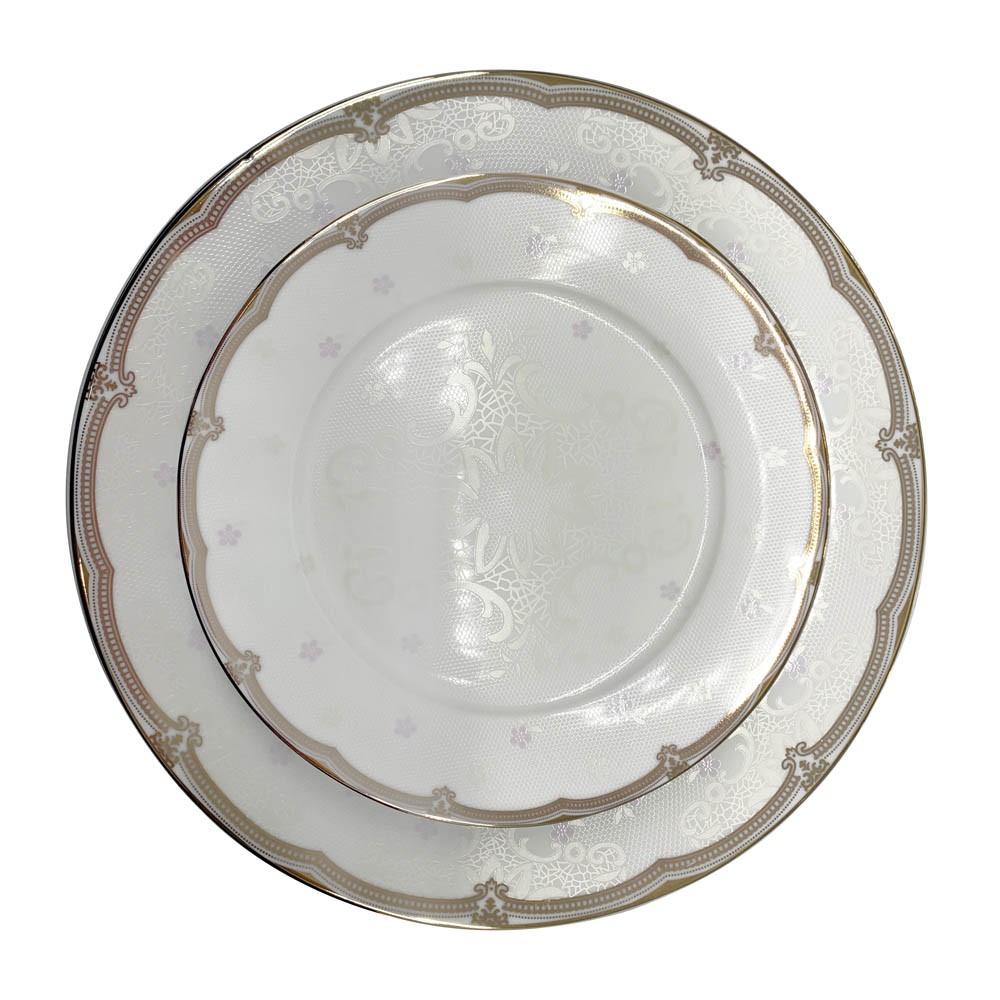 Σετ πιάτα 20τμχ από πορσελάνη σε χρυσό χρώμα