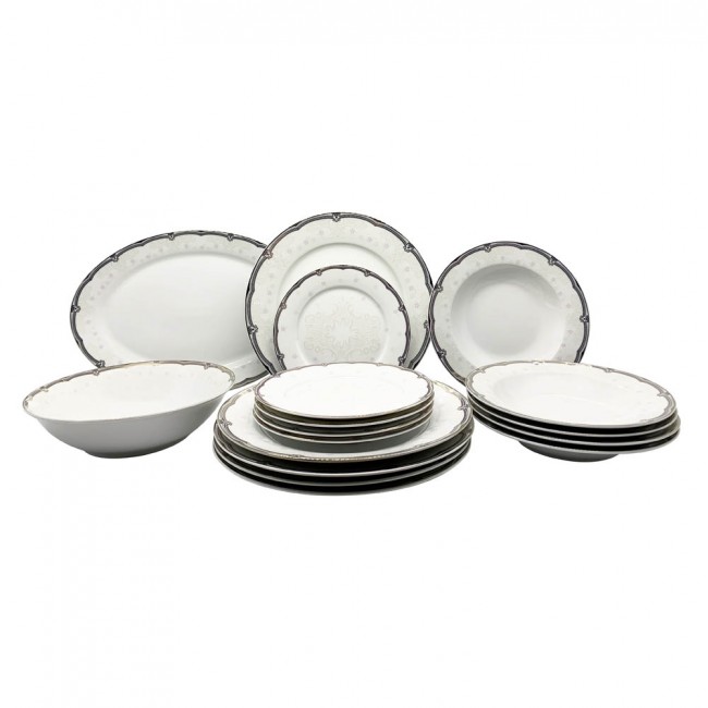 Σετ πιάτα 20τμχ από πορσελάνη σε χρυσό χρώμα