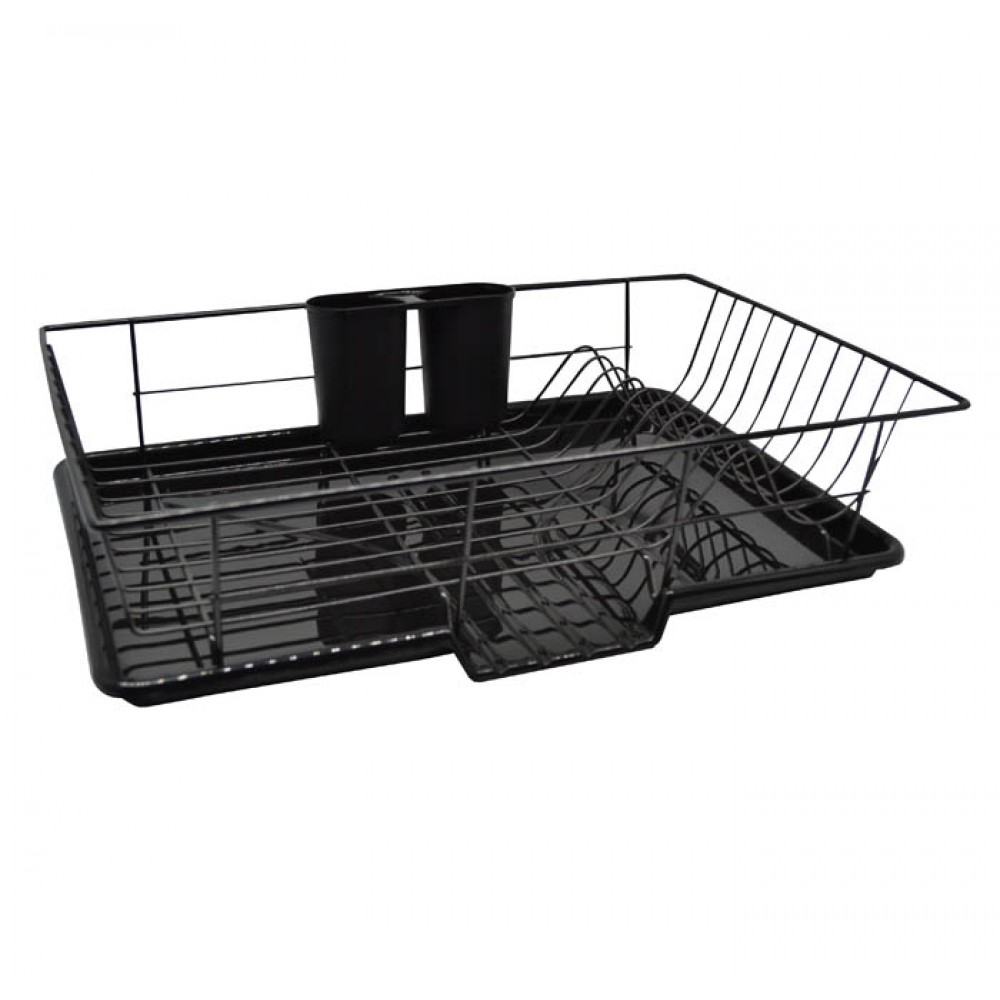 Πιατοθήκη μεταλλική σε μαύρο χρώμα 48x30x11