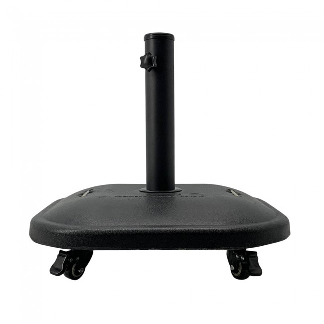 Βάση ομπρέλας με ρόδες από τσιμέντο σε μαύρο χρώμα 25 κιλά 50x50x13