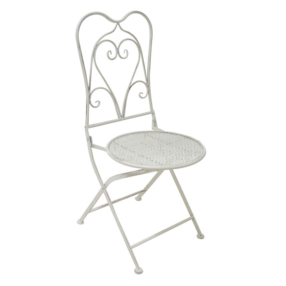 Καρέκλα κήπου από μέταλλο σε μπεζ antique χρώμα 39x39x94