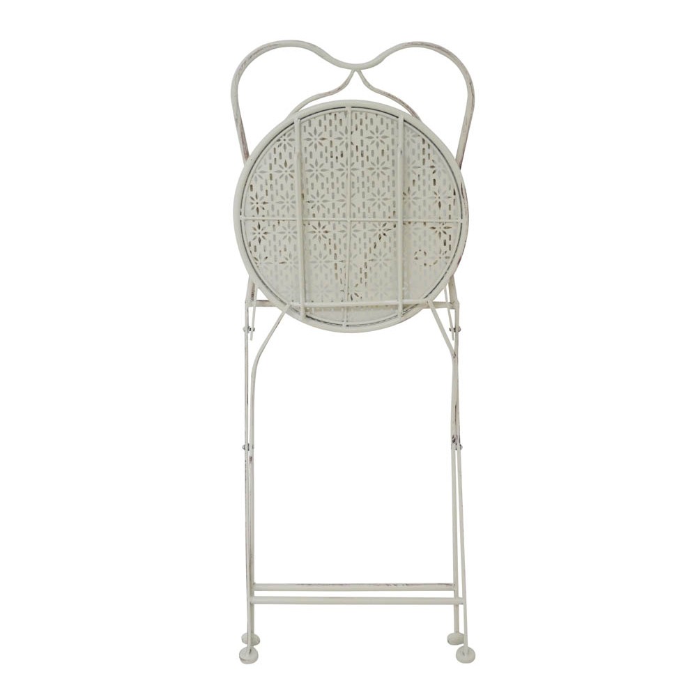 Καρέκλα κήπου από μέταλλο σε μπεζ antique χρώμα 39x39x94