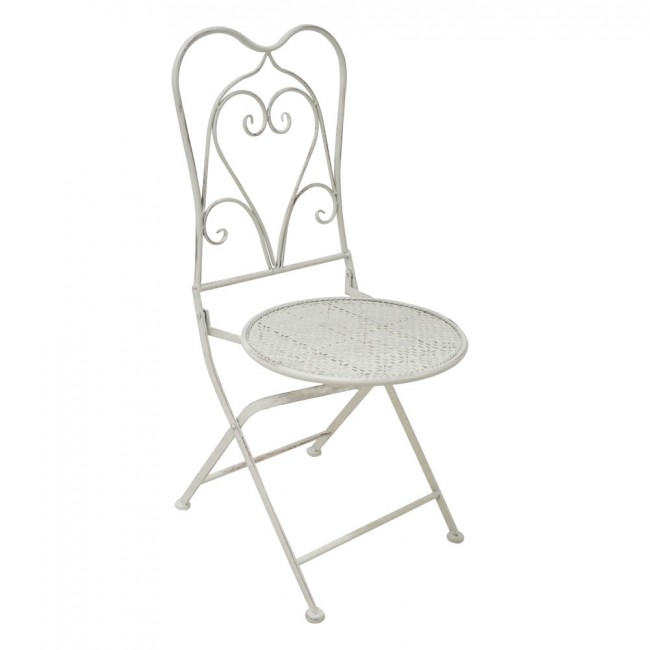 Καρέκλα κήπου από μέταλλο σε μπεζ antique χρώμα 39x39x94