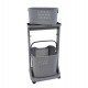 Καλάθι απλύτων διπλό από πλαστικό σε χρώμα γκρι 44x33x73,5